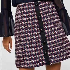 NWOT LOFT Tweed Button Front Skirt